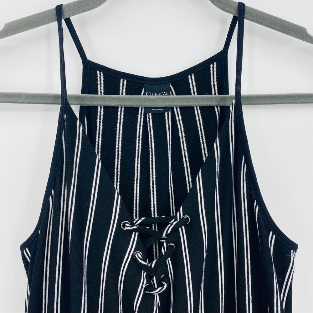 Ethereal Striped Jersey Strap Casual Jumpsuit Small Jumper - Picture 6 of 13